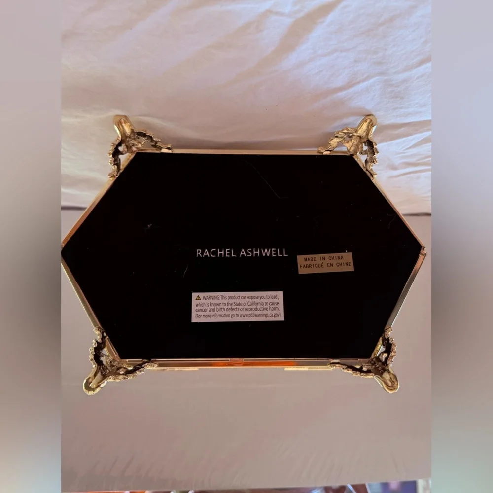 Elegant Gold Glass Jewelry Box antique style